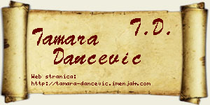 Tamara Dančević vizit kartica
